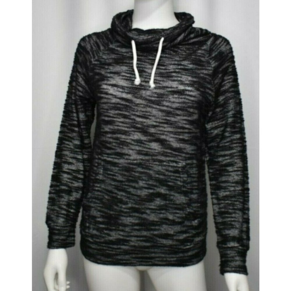 Derek Heart Womens Size Small Long Sleeve Cowl Neck Kangaroo Pocket Shirt